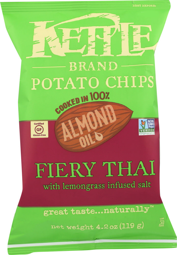 KETTLE BRAND: Almond Oil Potato Chips Fiery Thai, 4.2 oz