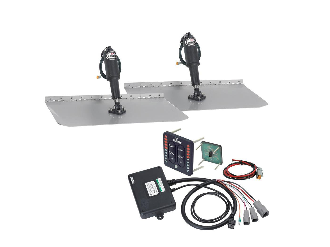 Lenco 12" x 12" Standard Trim Tab Kit with LED Indicator Switch Kit 12V