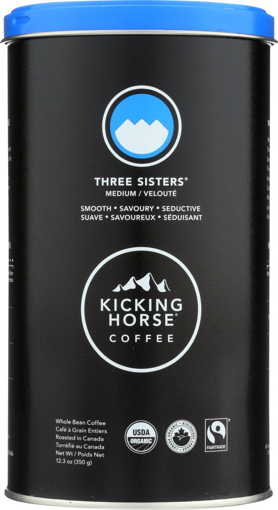 KICKING HORSE: Three Sisters Medium Roast Whole Bean Coffee, 12.3 oz