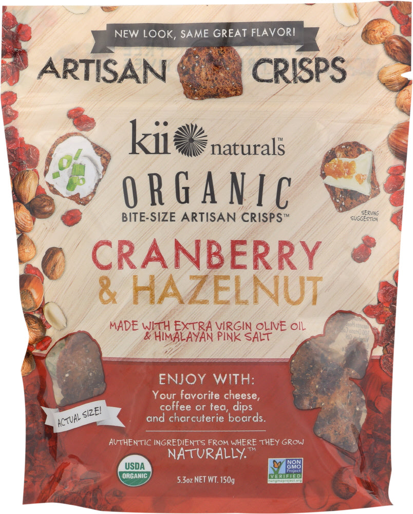 KII NATURALS: Organic Bite Size Crisps Cranberry & Toasted Hazelnut, 5.3 oz