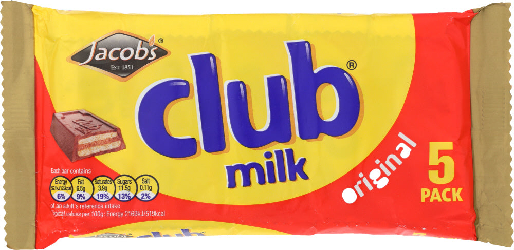 JACOBS: Club Milk Original 5 Pack, 4.2 oz