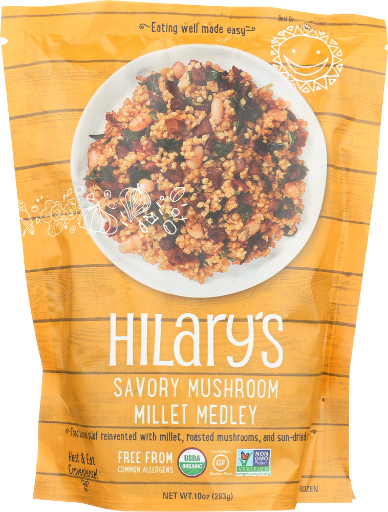 HILARYS EAT WELL: Savory Mushroom Millet Medley Entree, 10 oz