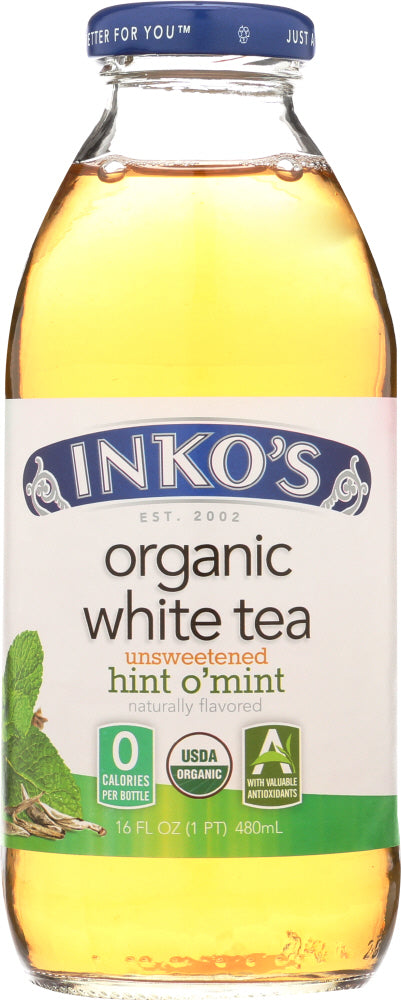 INKOS: White Tea Organic Unsweetened Hint O'Mint, 16 oz