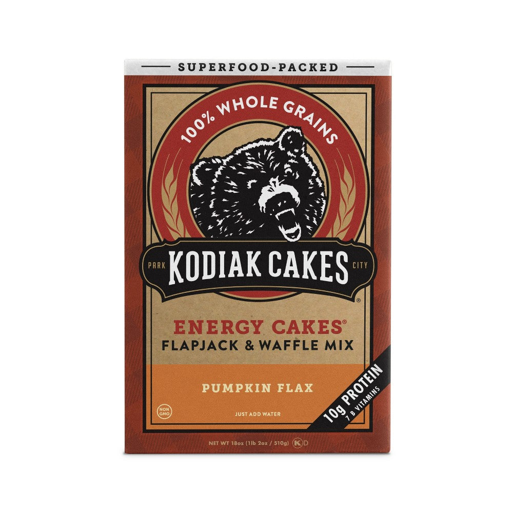 KODIAK: Energy Cakes Pumpkin Flax Flapjack & Waffle Mix, 18 oz