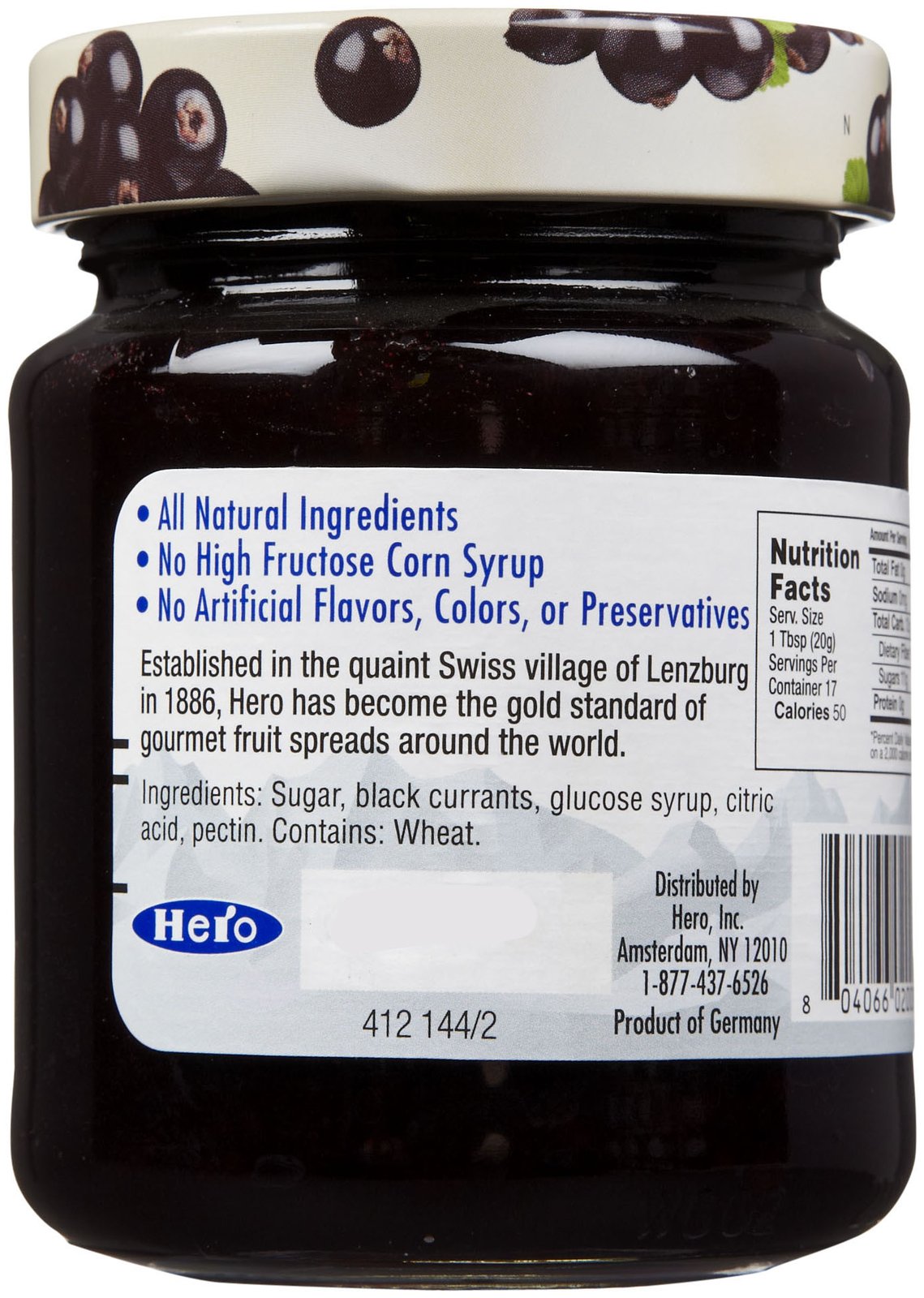 HERO: Premium Fruit Spread Black Currant, 12 oz