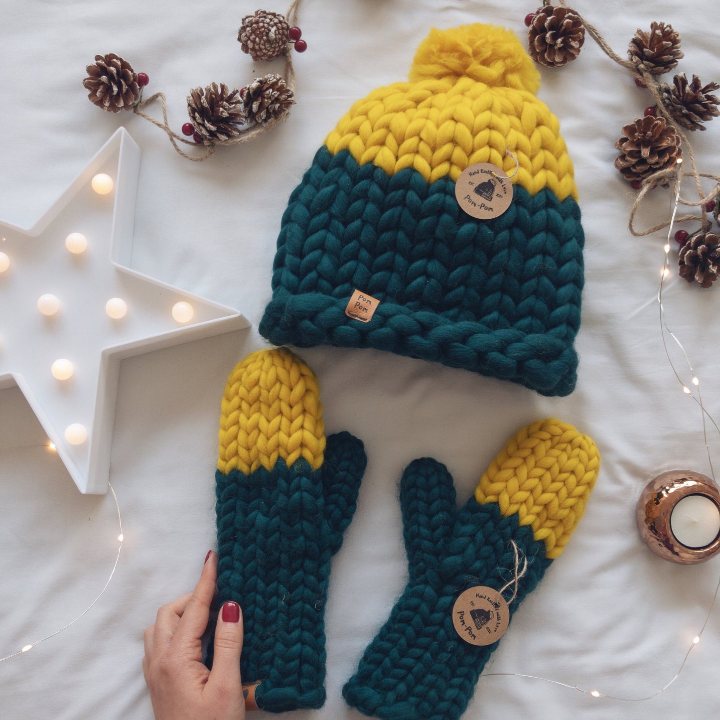 Green & Yellow Super Chunky Hat