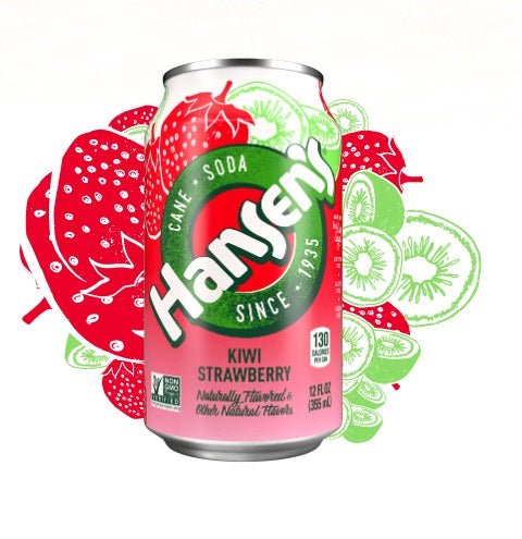 HANSEN: Cane Soda Kiwi Strawberry 6-12oz, 72 oz