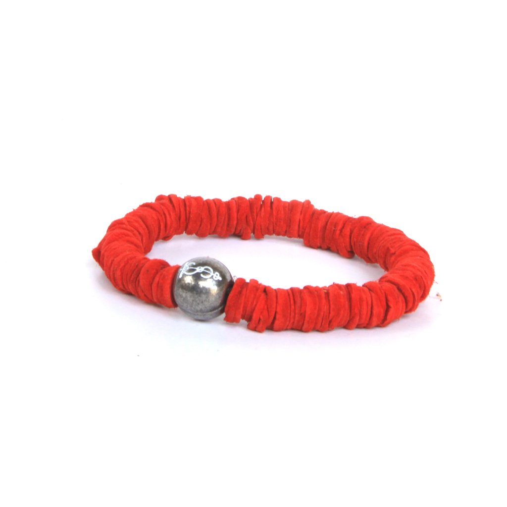 Rouge Red Leather Tassel Bracelet
