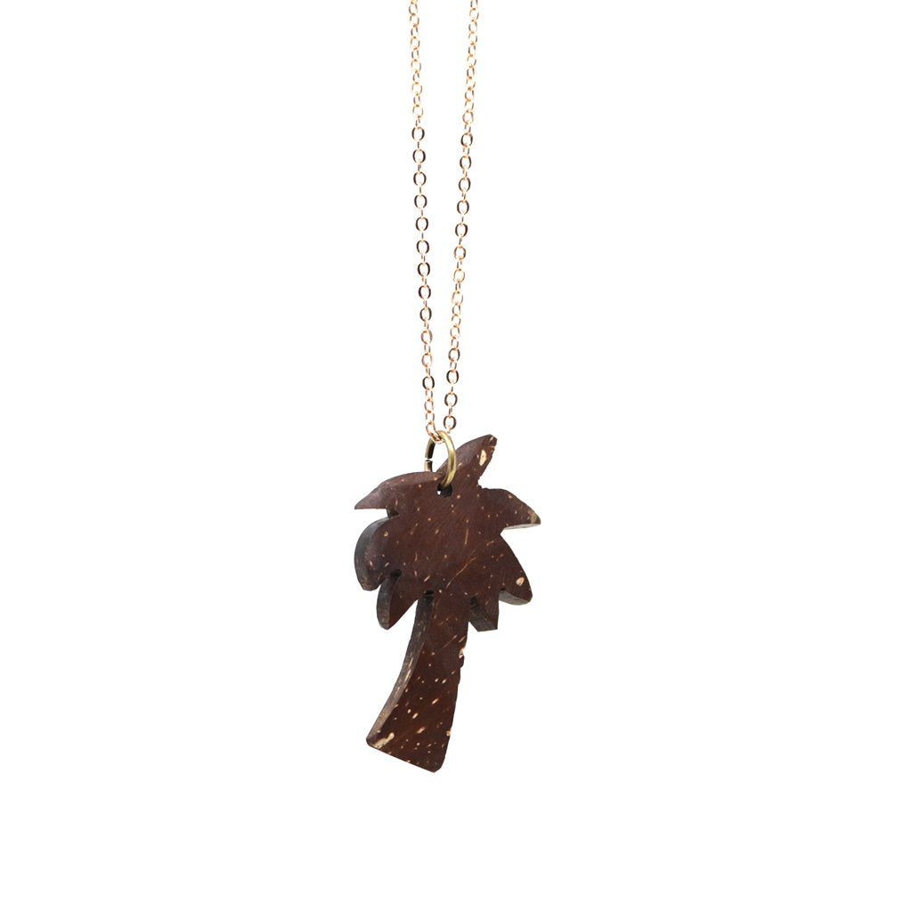 Rose Gold Coconut Palm Tree Necklace