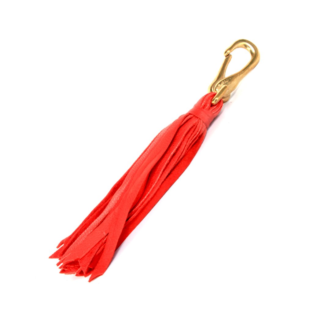 Rouge Red Leather Tassel Key Chain