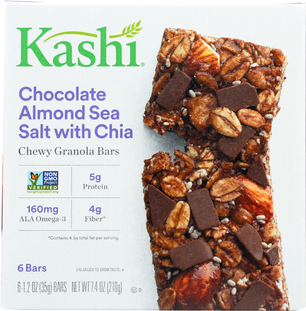 KASHI: Chewy Granola Bars Chocolate Almond & Sea Salt with Chia, 7.4 oz