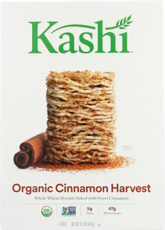 KASHI: Organic Whole Wheat Biscuit Cereal Cinnamon Harvest, 16.3 oz