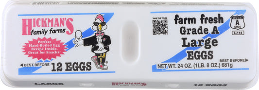 HICKMANS: Eggs Half Case Large Aa Farm Fresh, 1 dz