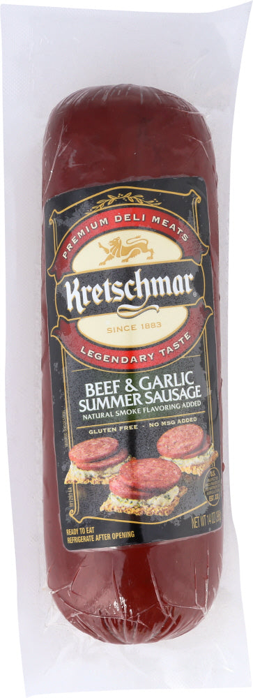 KRETSCHMAR: Beef And Garlic Summer Sausage 14 Oz