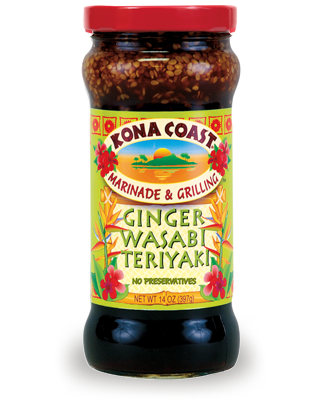 KONA COAST: Sauce Teriyaki Ginger Wasabi, 14 oz