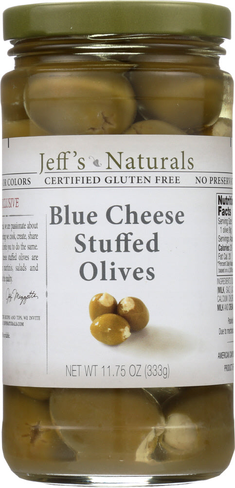 JEFF'S NATURALS: Stuffed Olives Blue Cheese, 11.75 oz