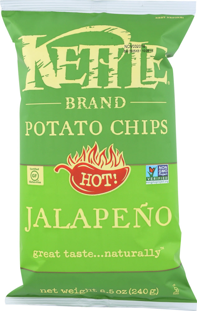 KETTLE BRAND: Jalapeno Potato Chips, 8.5 oz