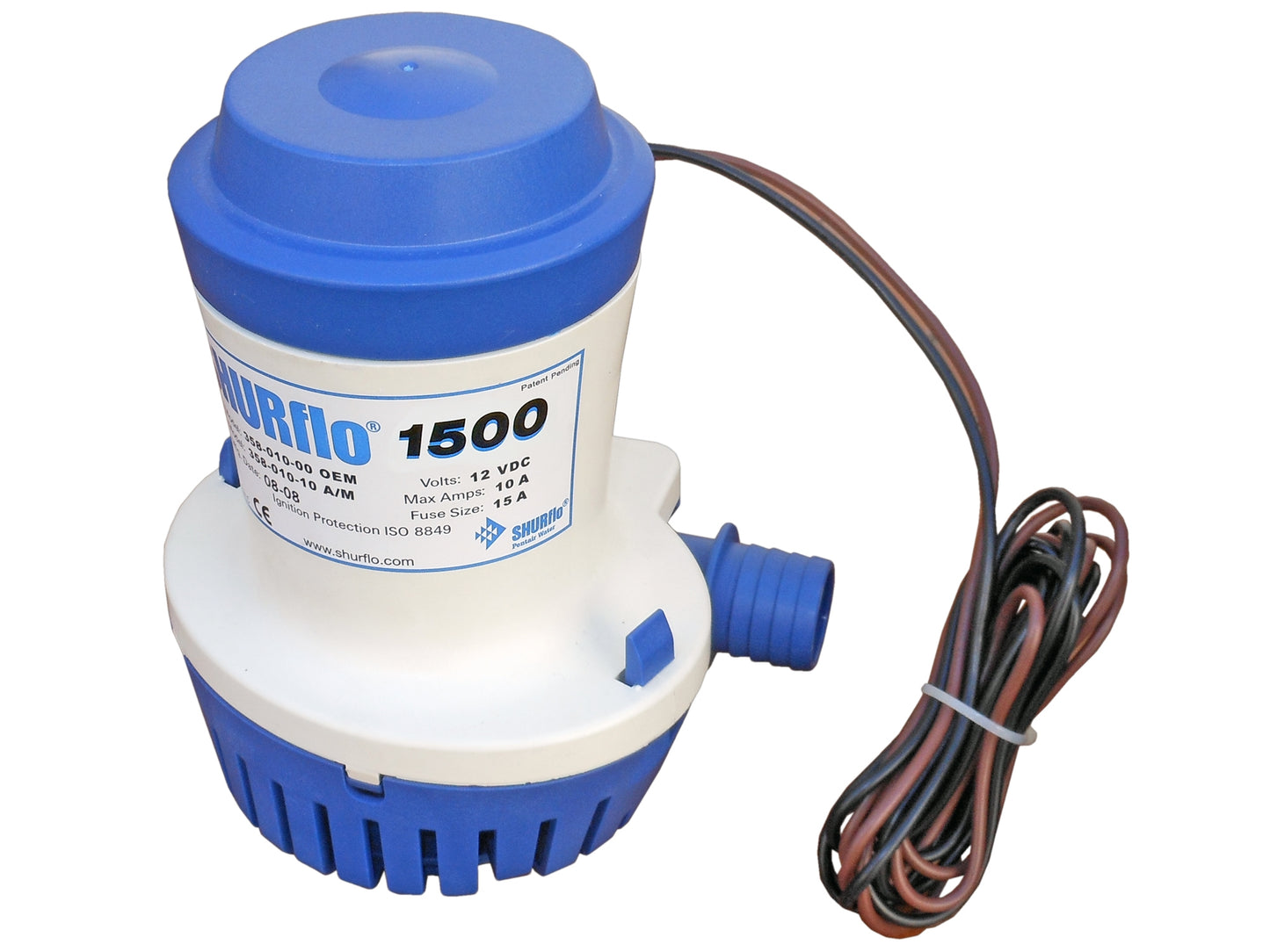 Shurflo 12V Electric Bilge Pump 1500 GPH for Boat/RV - 358-000-00