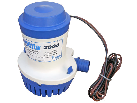 Shurflo 12V Electric Bilge Pump 2000 GPH for Boat/RV - (358-010-00)