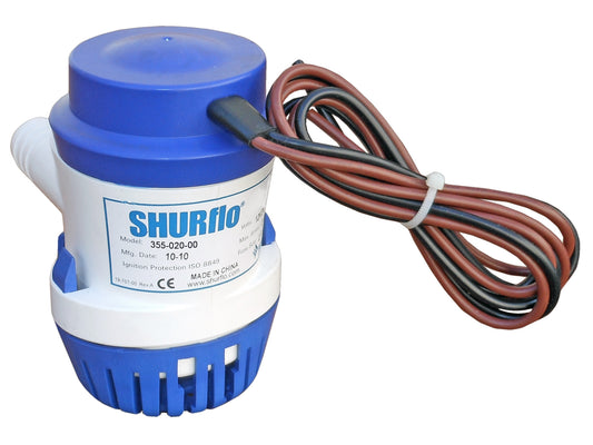 Shurflo 12V Electric Bilge Pump 380 GPH for Boat/RV -  (355-020-00)