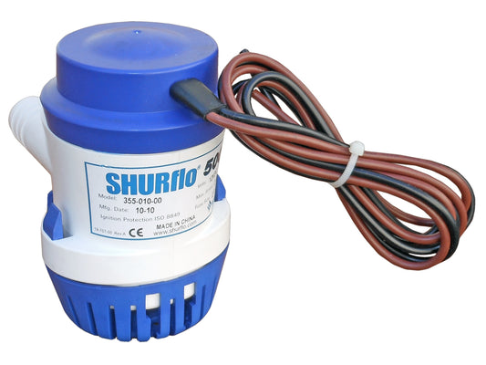 Shurflo 12V Electric Bilge Pump 500 GPH for Boat/RV - (355-010-00)