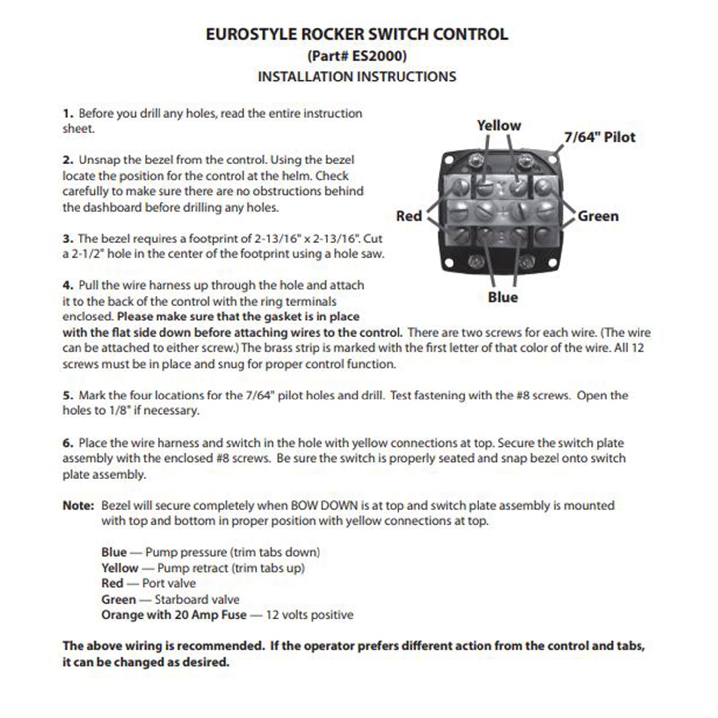 Bennett Euro-Style Waterproof Rocker Switch (ES2000)