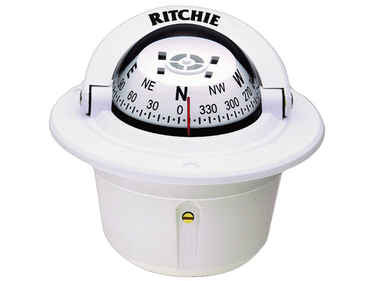 F-50W Explorer Flush Mount Compass, White