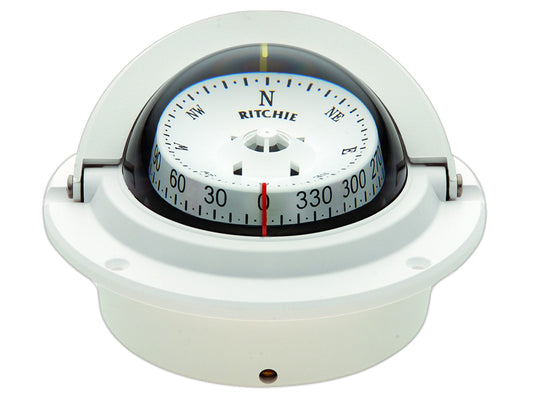 Ritchie White Voyager Flush Mount Marine Power Boat Compass