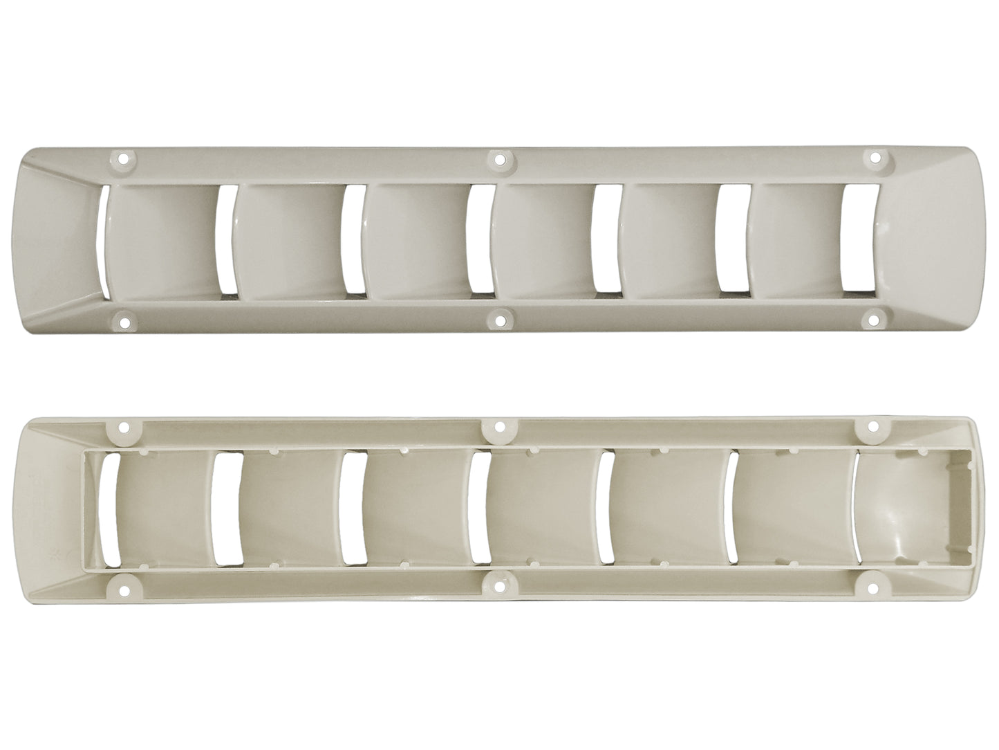louvered vent Off white 2 1/4"x16" (no sharp edges). For use with collector