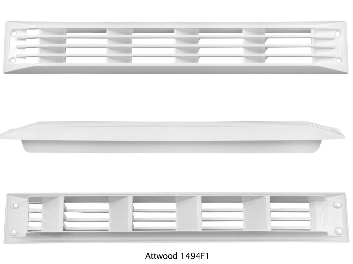 Zebra vent 15- 3/8"x2"  abs White. For use with collector