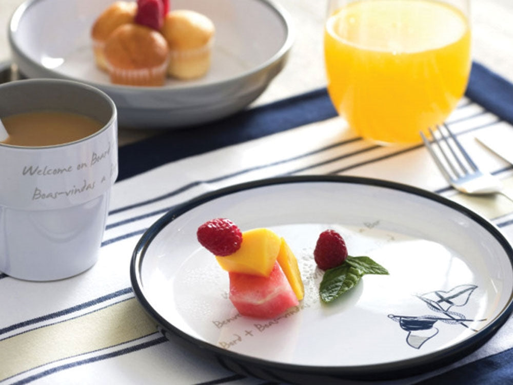 Melamine Non-Slip Dessert Plate, Welcome on Board (Set of 6)