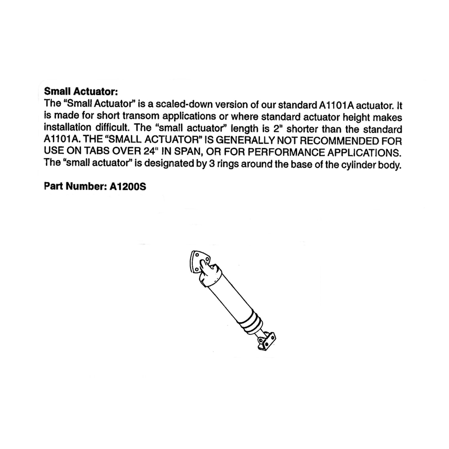 Bennett Small Hydraulic Actuator Assembly (A1200S)