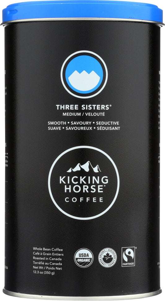 KICKING HORSE: Three Sisters Medium Roast Whole Bean Coffee, 12.3 oz