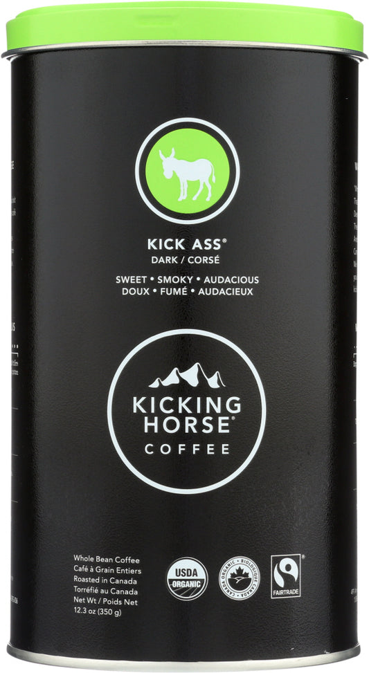 KICKING HORSE: Kick Ass Dark Roast Whole Bean Coffee, 12.3 oz