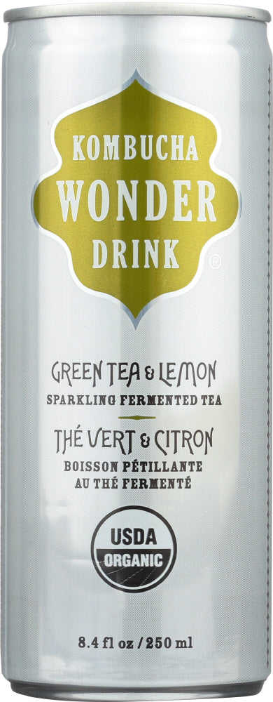 KOMBUCHA: Wonder Drink Green & Lemon Tea, 8.4 oz