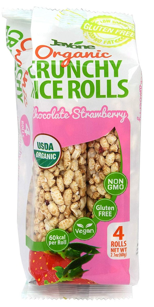 JAYONE: Crunchy Rice Roll Chocolate Strawberry, 2.1 oz