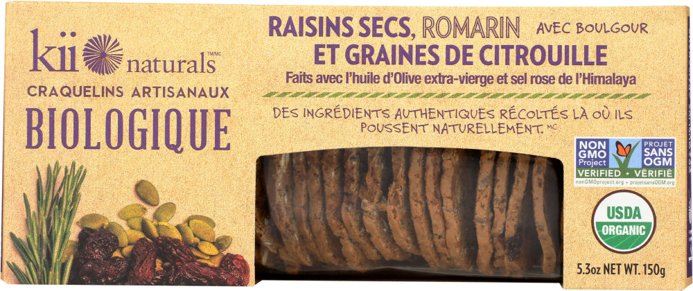 KII NATURALS: Crisps Raisin Rosemary Pumpkin, 5.3 oz