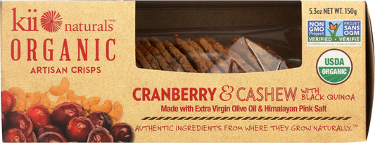 KII NATURALS: Cranberry & Cashew Artisan Crisps, 5.3 oz