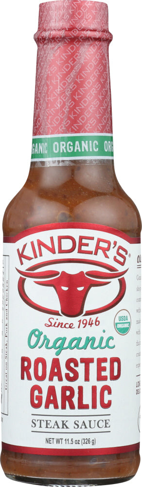 KINDERS: Steak Sauce Organic Roasted Garlic, 11.5 oz