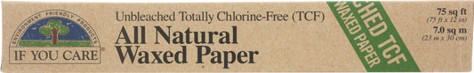 IF YOU CARE: All Natural Waxed Paper 75 sq ft, 1 Ea