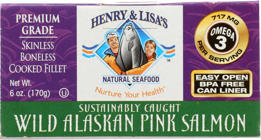 HENRY & LISAS: Wild Alaskan Pink Salmon, 6 oz