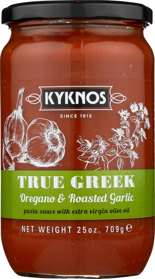 KYKNOS: True Greek Pasta Sauce Oregano and Roasted Garlic, 25 oz