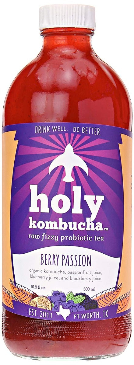 HOLY KOMBUCHA: Berry Passion Probiotic Tea, 16.9 oz