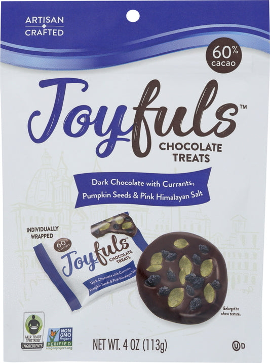 JOYFULS: Dark Chocolate with Currants, Pumpkin Seeds & Pink Himalayan Salt, 4 oz