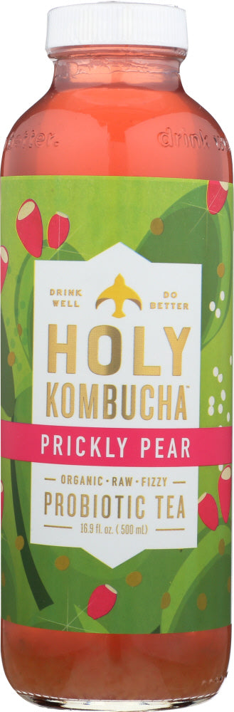 HOLY KOMBUCHA: Prickly Pear Raw Fizzy Probiotic Tea, 16.9 oz