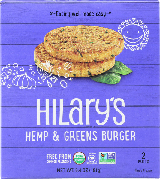 HILARYS EAT WELL: Hemp & Greens Burger, 6.4 oz