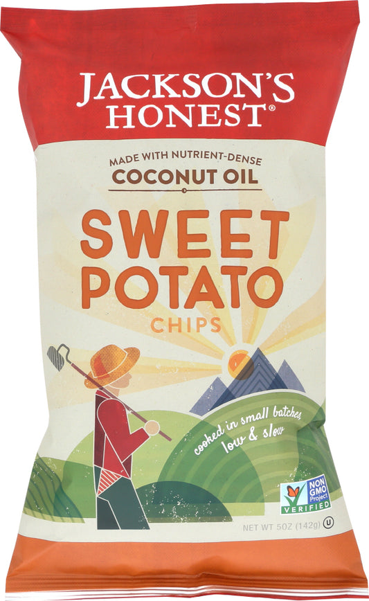 JACKSON'S HONEST: Potato Chips Sweet Potato, Made With Coconut Oil, 5 oz