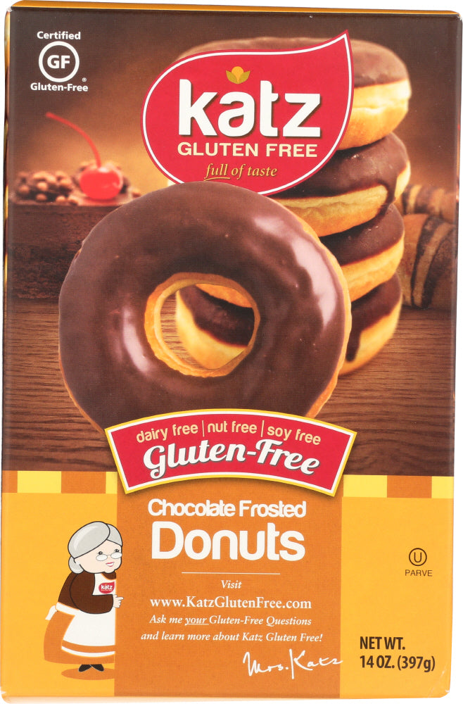 KATZ: Gluten Free Chocolate Frosted Donuts, 14 oz