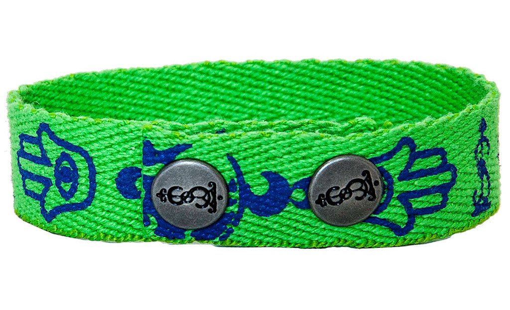 Hamsa Green Twill Bracelet