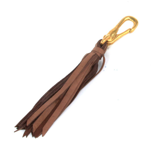 Chocolate Leather Tassel Key Chain